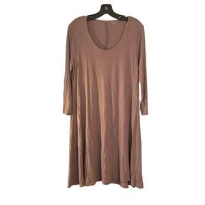 Garnet Hill Viscose Dress Scoop Neck Womans Soft Jersey Fabric Simple Minimalist